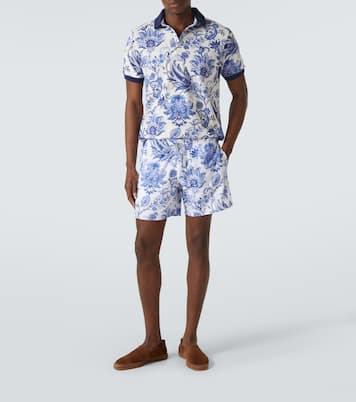 Floral cotton piqué polo shirt | Etro