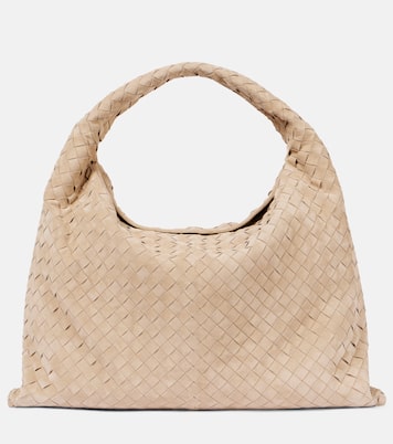 Hop Large Intrecciato suede shoulder bag | Bottega Veneta