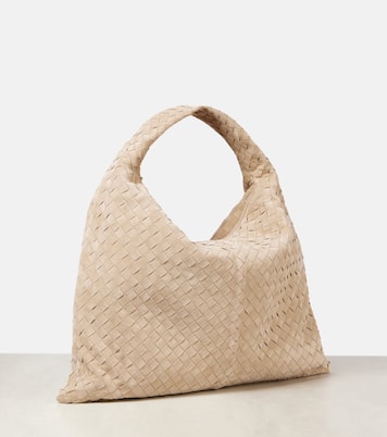 Hop Large Intrecciato suede shoulder bag | Bottega Veneta