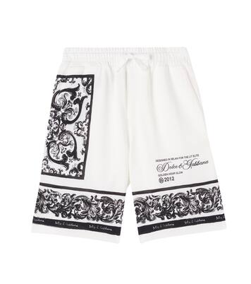 Majolica logo cotton piqué Bermuda shorts | Dolce&Gabbana Kids