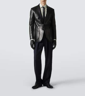Single-breasted leather blazer | Tom Ford