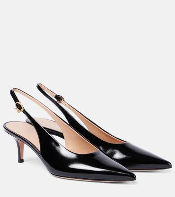 Robbie 55 patent leather slingback pumps | Gianvito Rossi