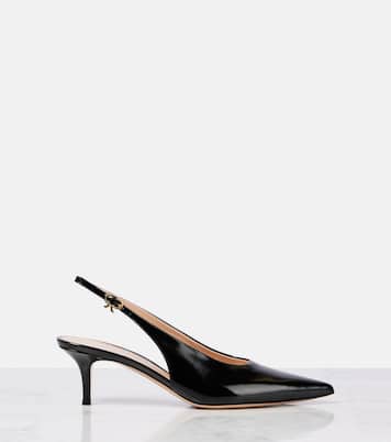 Robbie 55 patent leather slingback pumps | Gianvito Rossi