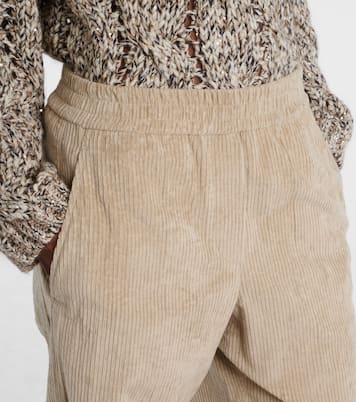 Weite High-Rise-Hose aus Baumwoll-Cord | Brunello Cucinelli