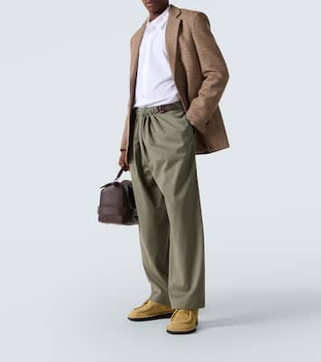 Belted cotton satin straight pants | Loewe