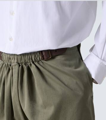 Belted cotton satin straight pants | Loewe