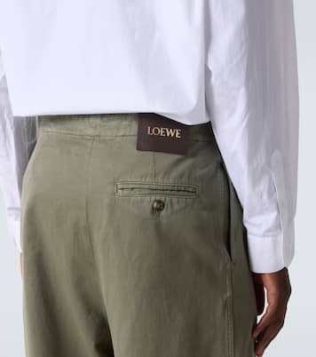 Belted cotton satin straight pants | Loewe