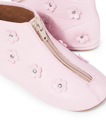 Floral-appliqué leather boots | PèPè