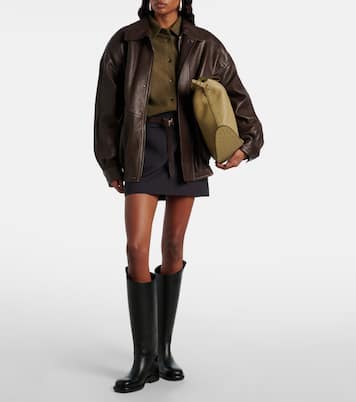 Schultertasche Pin Swing XL aus Leder | Delvaux