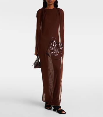 Robe longue en tulle à sequins | Jean Paul Gaultier