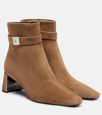 Georgia T Monogram suede ankle boots | Tory Burch