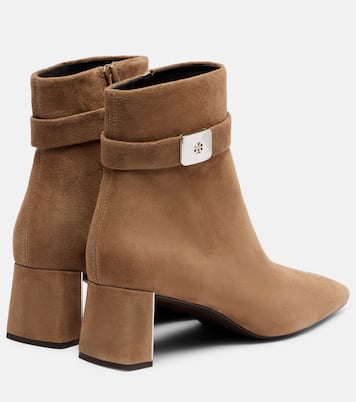Georgia T Monogram suede ankle boots | Tory Burch