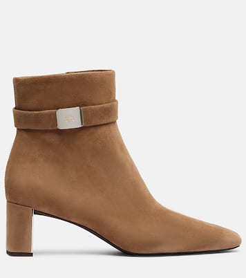 Georgia T Monogram suede ankle boots | Tory Burch