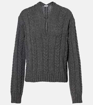 Cable-knit wool mouliné sweater | Loewe