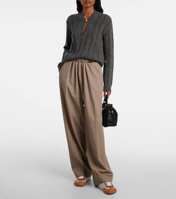 Cable-knit wool mouliné sweater | Loewe