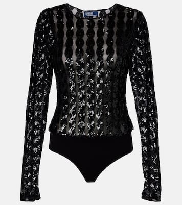 Sequined mesh and jersey bodysuit | Polo Ralph Lauren
