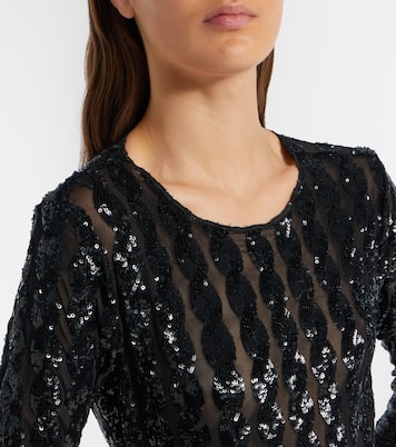 Sequined mesh and jersey bodysuit | Polo Ralph Lauren