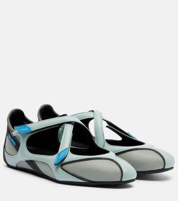 Floor 01 leather-trimmed ballet flats | The Attico