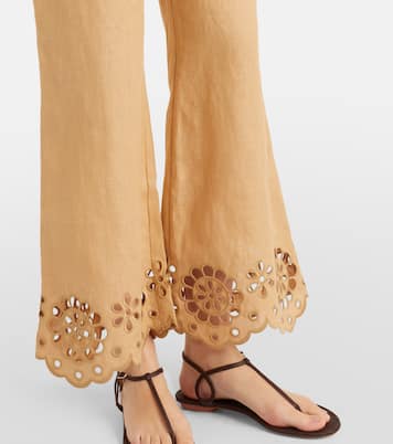 Awaken linen cropped flared pants | Zimmermann