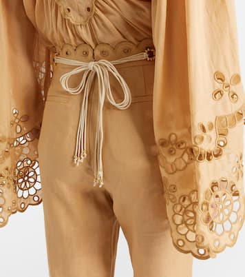 Awaken linen cropped flared pants | Zimmermann