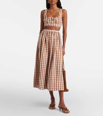 Ida gingham linen midi skirt | Faithfull