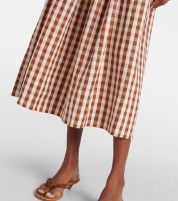 Ida gingham linen midi skirt | Faithfull