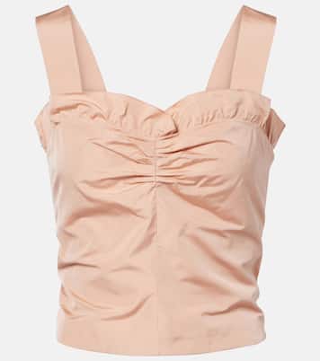Gathered ruffled taffeta crop top | Chloé