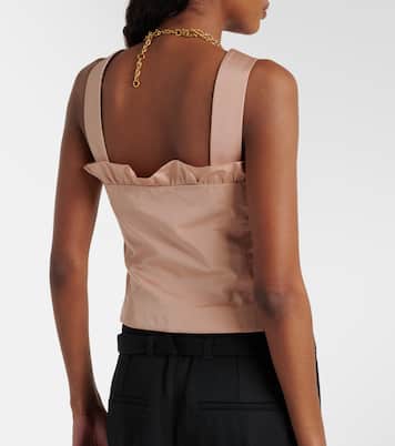 Gathered ruffled taffeta crop top | Chloé