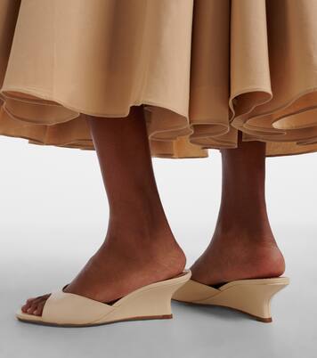 Brigitte leather wedge mules | Staud