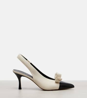 Alba 75 bow-detail leather slingback pumps | Chloé