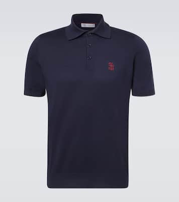 Besticktes Polohemd aus Baumwoll-Piqué | Brunello Cucinelli