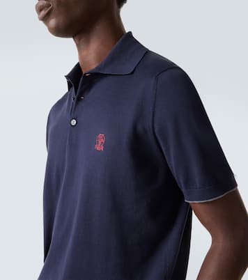 Besticktes Polohemd aus Baumwoll-Piqué | Brunello Cucinelli