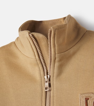 DG cotton jersey half-zip sweatshirt | Dolce&Gabbana Kids