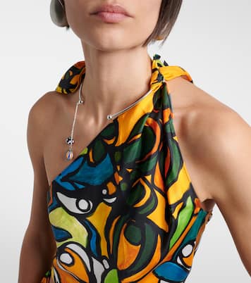 Printed draped silk top | Christopher Esber
