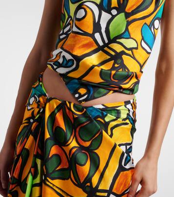 Printed draped silk top | Christopher Esber