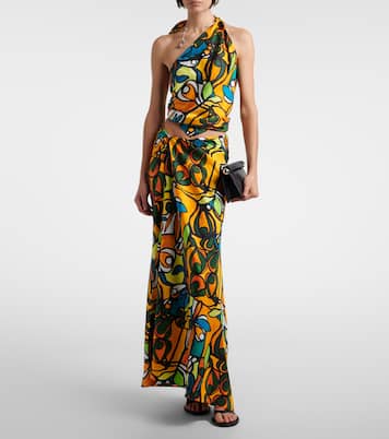 Printed draped silk top | Christopher Esber