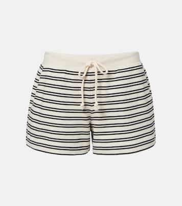 Amy striped cotton jersey shorts | Velvet