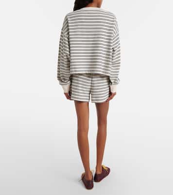 Amy striped cotton jersey shorts | Velvet