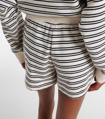 Amy striped cotton jersey shorts | Velvet
