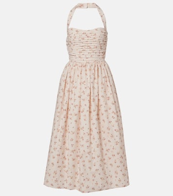 Vestido midi Leia de algodón floral plisado | Markarian