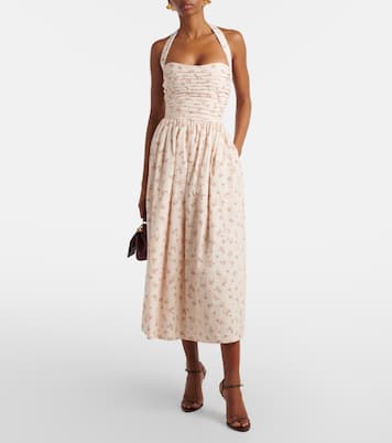 Vestido midi Leia de algodón floral plisado | Markarian