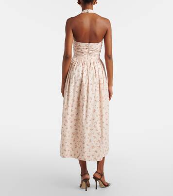 Vestido midi Leia de algodón floral plisado | Markarian