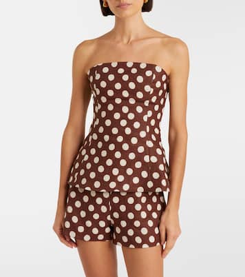 Short Lila en lin à pois | Faithfull