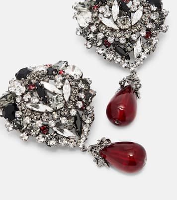 Crystal-embellished clip-on earrings | Saint Laurent