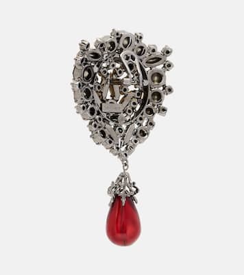 Crystal-embellished clip-on earrings | Saint Laurent