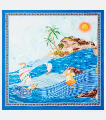 Printed silk twill scarf | Alémais