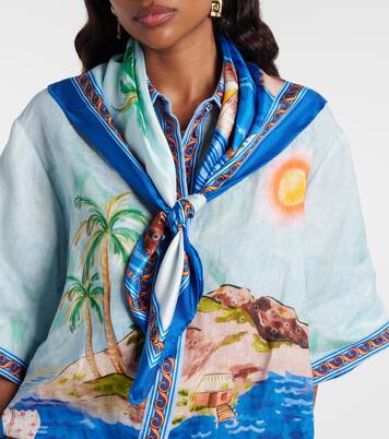 Printed silk twill scarf | Alémais