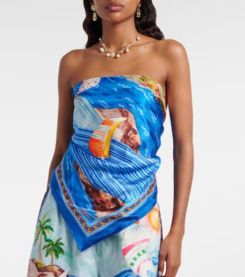 Printed silk twill scarf | Alémais