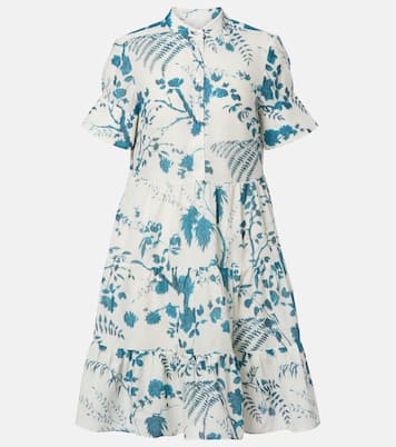 Floral tiered cotton and linen minidress | Erdem