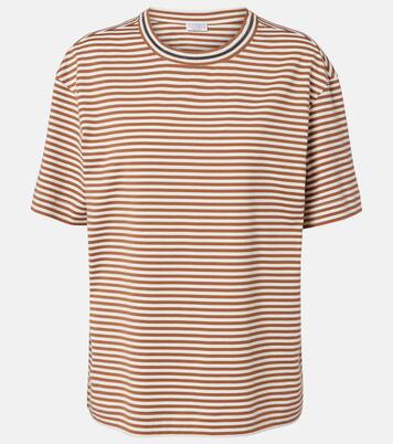 Striped oversized cotton jersey T-shirt | Brunello Cucinelli